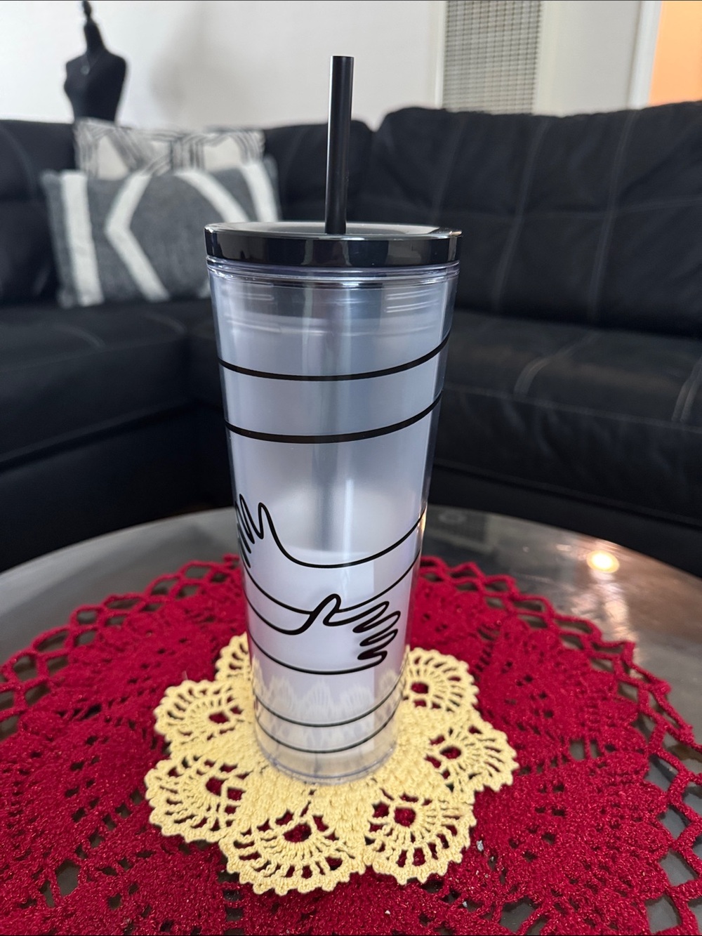 Starbucks Black and Clear Hug Graphic bottle